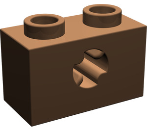 LEGO Braun Backstein 1 x 2 mit Achse Loch ('X' Öffnung) (32064)