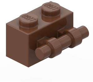 LEGO Brun Kloss 1 x 2 med Håndtak (30236)