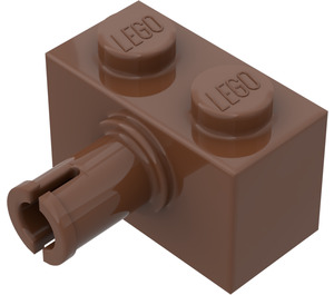 LEGO Braun Backstein 1 x 2 mit Stift ohne Bodenstollenhalter (2458)