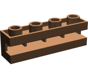 LEGO marron Brique 1 x 4 avec rainure (2653)