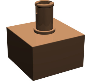 LEGO Brown Brick 2 x 2 Studless with Vertical Pin (4729)