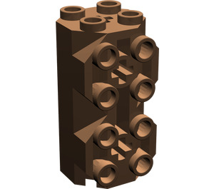 LEGO Brown Brick 2 x 2 x 3.3 Octagonal With Side Studs (6042)