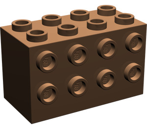 LEGO Brown Brick 2 x 4 x 2 with Studs on Sides (2434)