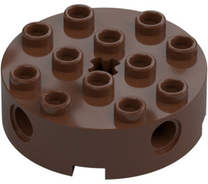 LEGO Brown Brick 4 x 4 Round with Holes (6222)