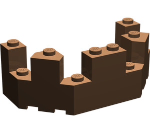 LEGO Brown Brick 4 x 8 x 2.3 Turret Top (6066)