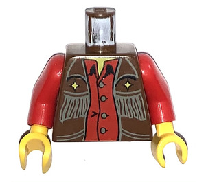 LEGO Brown Cowboy Red Shirt Torso (973 / 73403)