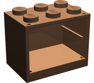 LEGO Brown Cupboard 2 x 3 x 2 with Solid Studs (4532)