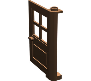 LEGO Brown Door 1 x 4 x 5 with 4 Panes with 1 Point on Pivot