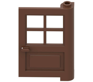 LEGO Brown Door 1 x 4 x 5 with 4 Panes with 2 Points on Pivot (3861)