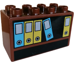 LEGO Brown Duplo Brick 2 x 4 x 2 with Bookcase (31111)