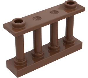 LEGO Hnědá Plot Spindled 1 x 4 x 2 se 2 horními cvočky (30055)