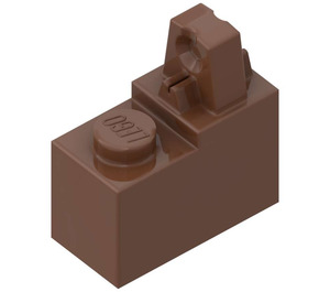 LEGO Bruin Scharnier Steen 1 x 2 met 1 Finger (76385)