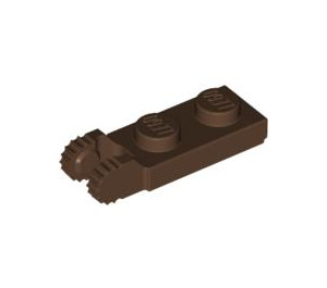 LEGO Bruin Scharnier Plaat 1 x 2 met Vergrendelings Vingers met groef (44302)