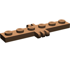 LEGO Brown Hinge Plate 1 x 6 with 2 and 3 Stubs (4507)