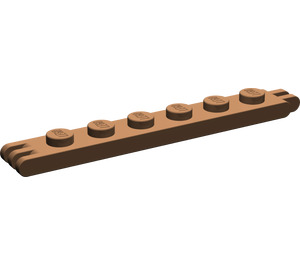 LEGO Brown Hinge Plate 1 x 6 with 2 and 3 Stubs On Ends (4504)