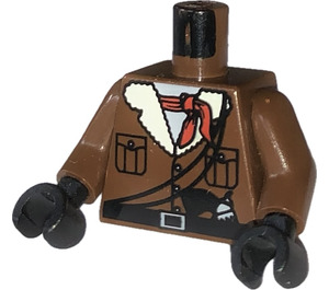 LEGO Brown Johnny Thunder Torso with Brown Arms and Black hands (973)