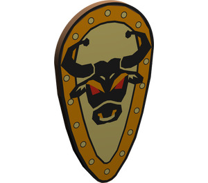 LEGO Brown Long Minifigure Shield with Bull Head (2586)