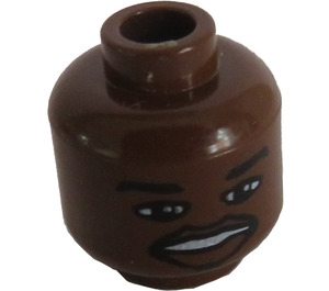 LEGO Braun Minifigure Kopf mit Dekoration (Sicherheitsbolzen) (3626)