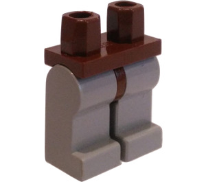 LEGO Brown Minifigure Hips with Light Gray Legs (3815)