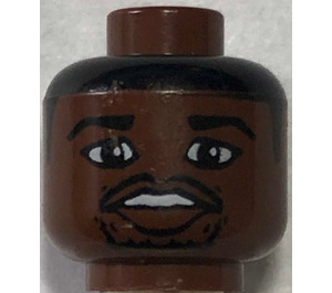 LEGO Brown NBA player, Jalen Rose, Chicago Bulls Head (Safety Stud) (3626)