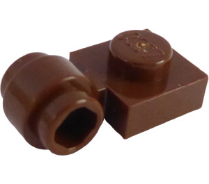 LEGO Brown Plate 1 x 1 with Clip (Thick Ring) (4081 / 41632)