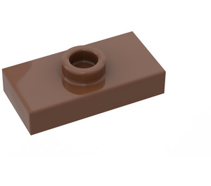 LEGO Marron assiette 1 x 2 avec 1 Tenon (sans rainure inférieure) (3794)