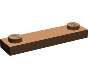 LEGO Brown Plate 1 x 4 with Two Studs without Groove (92593)