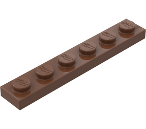 LEGO Brown Plate 1 x 6 (3666)