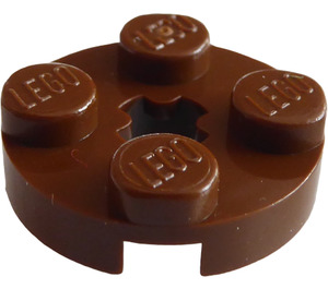LEGO marron assiette 2 x 2 Rond avec Essieu Trou (avec trou d'axe '+') (4032)