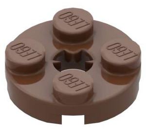 LEGO marron assiette 2 x 2 Rond avec Essieu Trou (avec trou d'axe 'X') (4032)