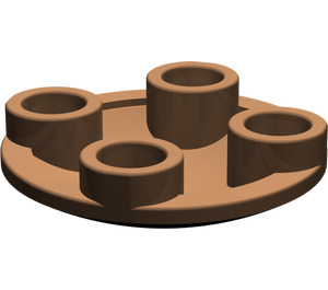LEGO Brown Plate 2 x 2 Round with Rounded Bottom (2654 / 28558)