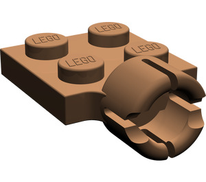 LEGO Brown Plate 2 x 2 with Ball Joint Socket With 4 Slots (3730)