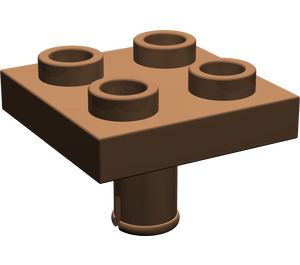 LEGO Brown Plate 2 x 2 with Bottom Pin (No Holes) (2476 / 48241)