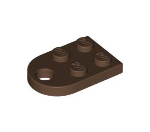 LEGO Brown Plate 2 x 3 with Rounded End and Pin Hole (3176)