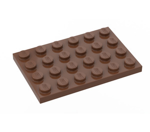 LEGO Hnědá Deska 4 x 6 (3032)