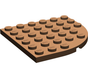 LEGO Bruin Plaat 6 x 6 Ronde Hoek (6003)
