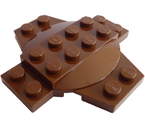 LEGO Brown Plate 6 x 6 x 0.667 Cross with Dome (30303)