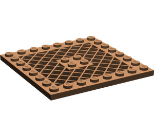 LEGO Brown Plate 8 x 8 with Grille (No Hole in Center) (4151)