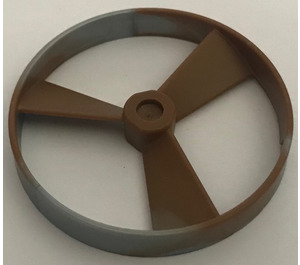 LEGO Brown Rotor with Marbled Pearl Light Grat Ring without Code on Side (50899 / 52232)