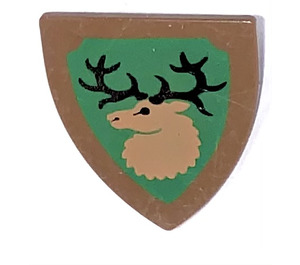 LEGO Brown Shield - Triangular with Deer Decoration (3846 / 81173)