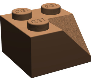 LEGO Bruin Helling 2 x 2 (45°) met Dubbele Concave (Ruw oppervlak) (3046 / 4723)