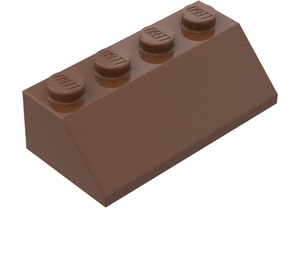 LEGO Hnědá Sklon 2 x 4 (45°) s drsným povrchem (3037)