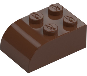 LEGO Brun Skråning Kloss 2 x 3 med Buet topp (6215)