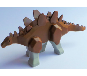 LEGO Brun Stegosaurus med Lys Grå Ben