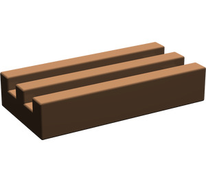 LEGO Brown Tile 1 x 2 Grille (without Bottom Groove)