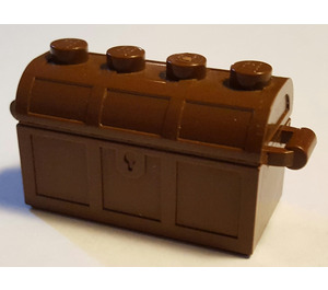 LEGO Brown Treasure Chest (Thin Hinge with No Slots in Back)