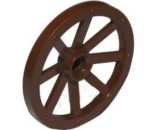 LEGO Brown Wagon Wheel Ø33.8 with 8 Spokes with Notched Hole (4489)