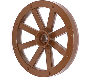 LEGO Brown Wagon Wheel Ø33.8 with 8 Spokes with Round Hole for Wheels Holder Pin (4489)