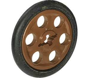 LEGO Brown Wedge Belt Wheel with Tire for Wedge-Belt Wheel/Pulley