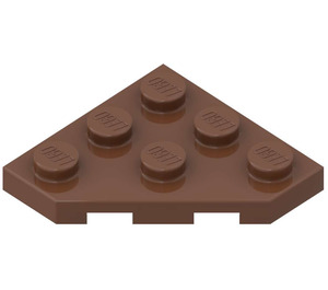 LEGO Brun Kil Platta 3 x 3 Hörn (2450)